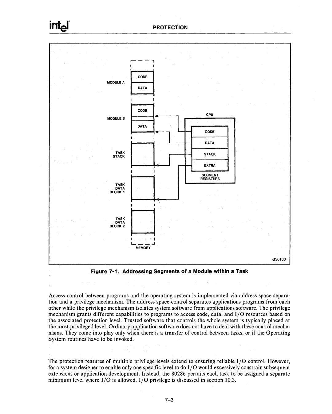 Intel 80286, 80287 manual Addressing Segments of a Module within a Task 