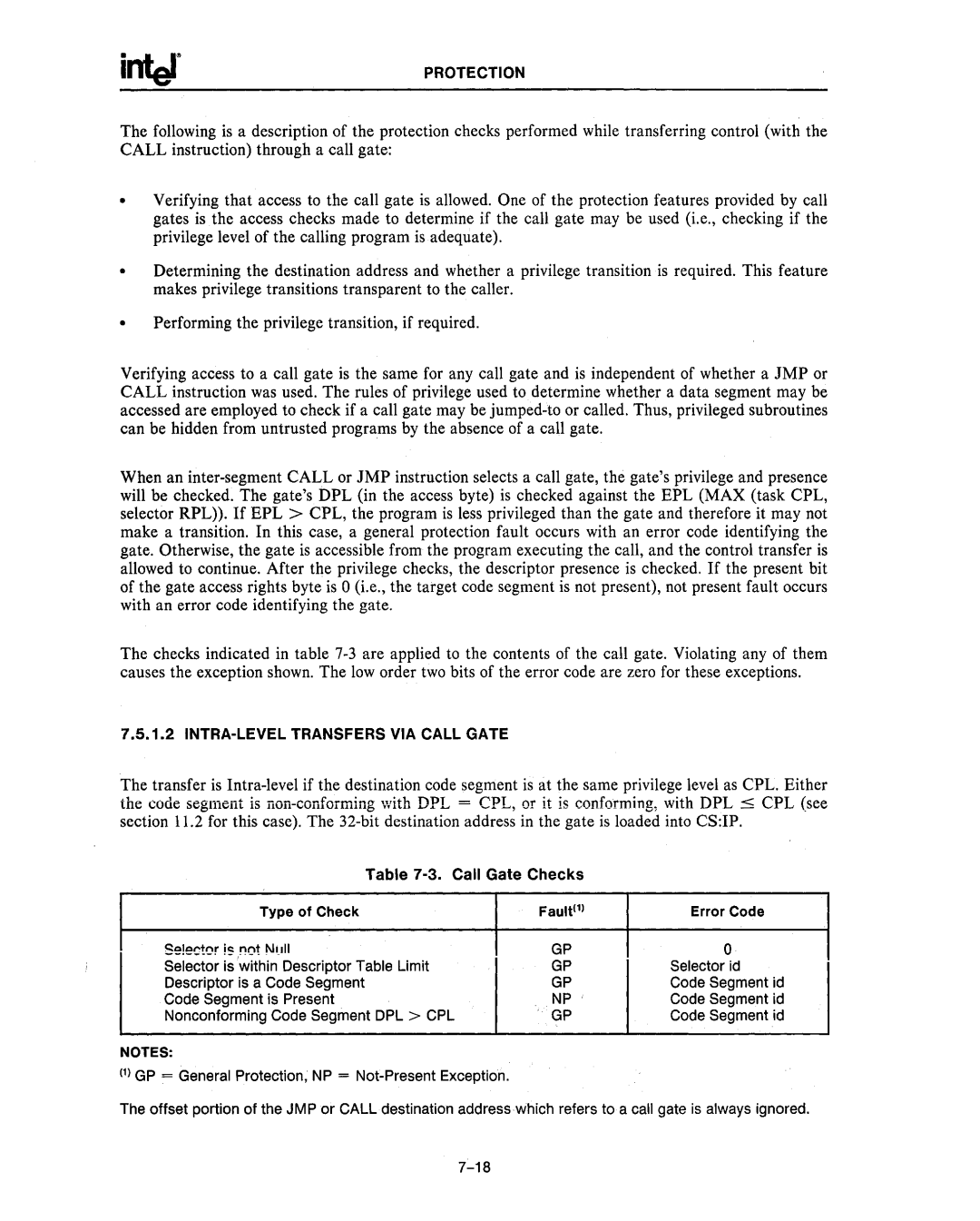 Intel 80287, 80286 manual INTRA-LEVEL Transfers VIA Call Gate, Call Gate Checks, Se!eC!0r j ,,It Niiii 