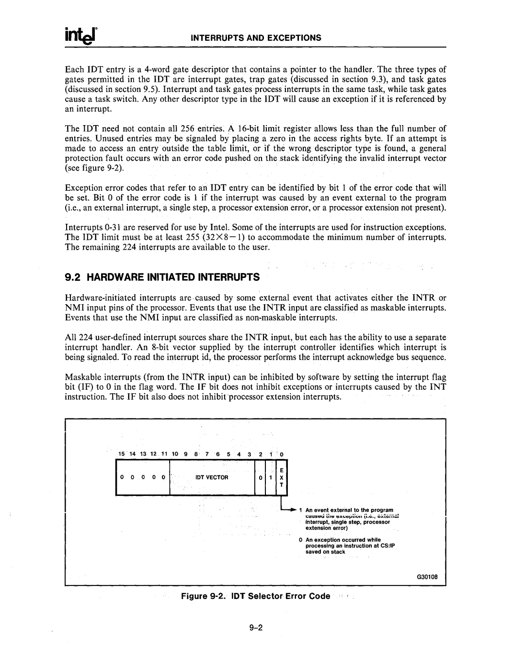 Intel 80287, 80286 manual Hardware Initiated Interrupts, An eve.! eXtern8~.~~t~~pr~~~~~1 