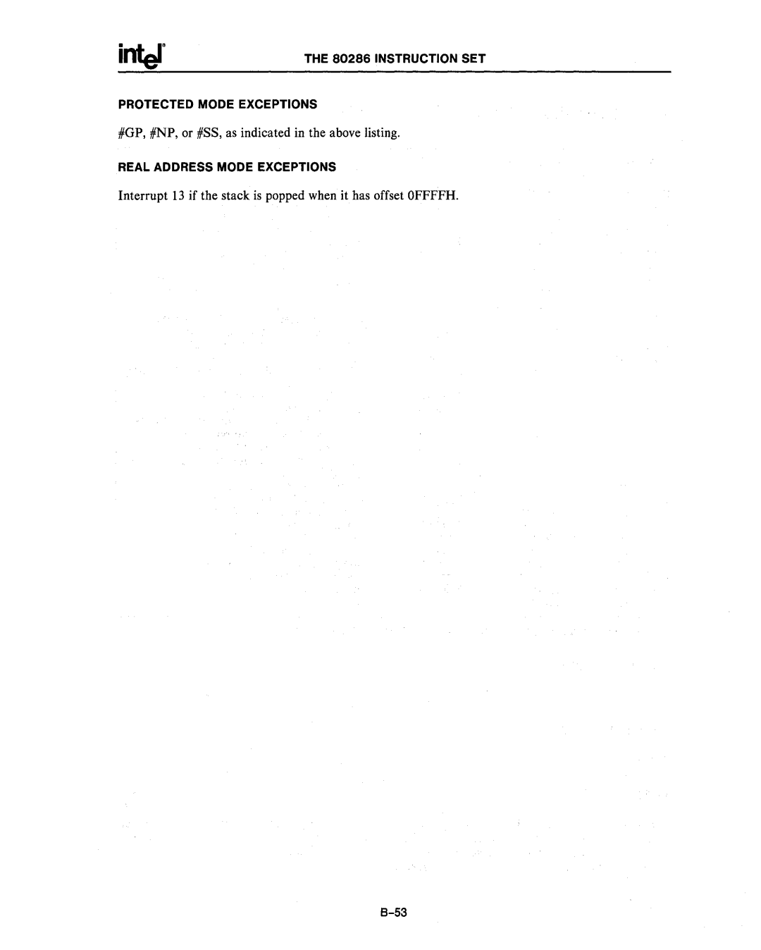 Intel 80286, 80287 manual #GP, #NP, or #88, as indicated in the above listing 