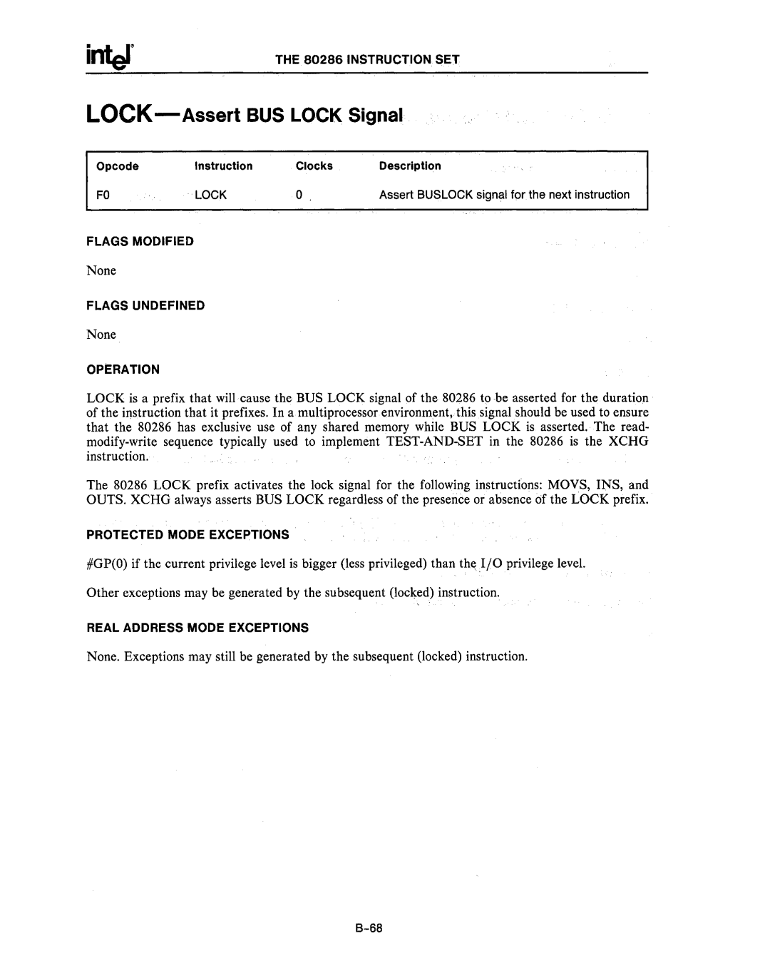 Intel 80287, 80286 manual LOCK-AssertBUS Lock Signal 