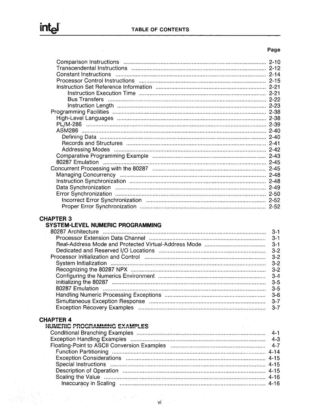 Intel 80287, 80286 manual Chapter SYSTEM-LEVEL Numeric Programming 