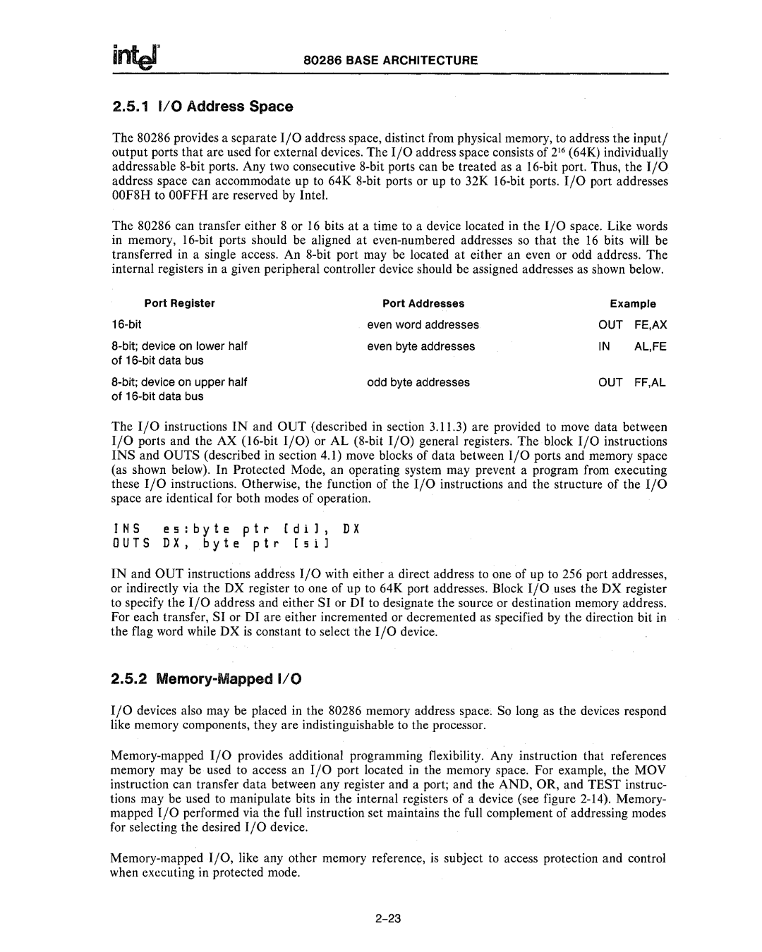 Intel 80286, 80287 manual Al,Fe, Out Ff,Al 