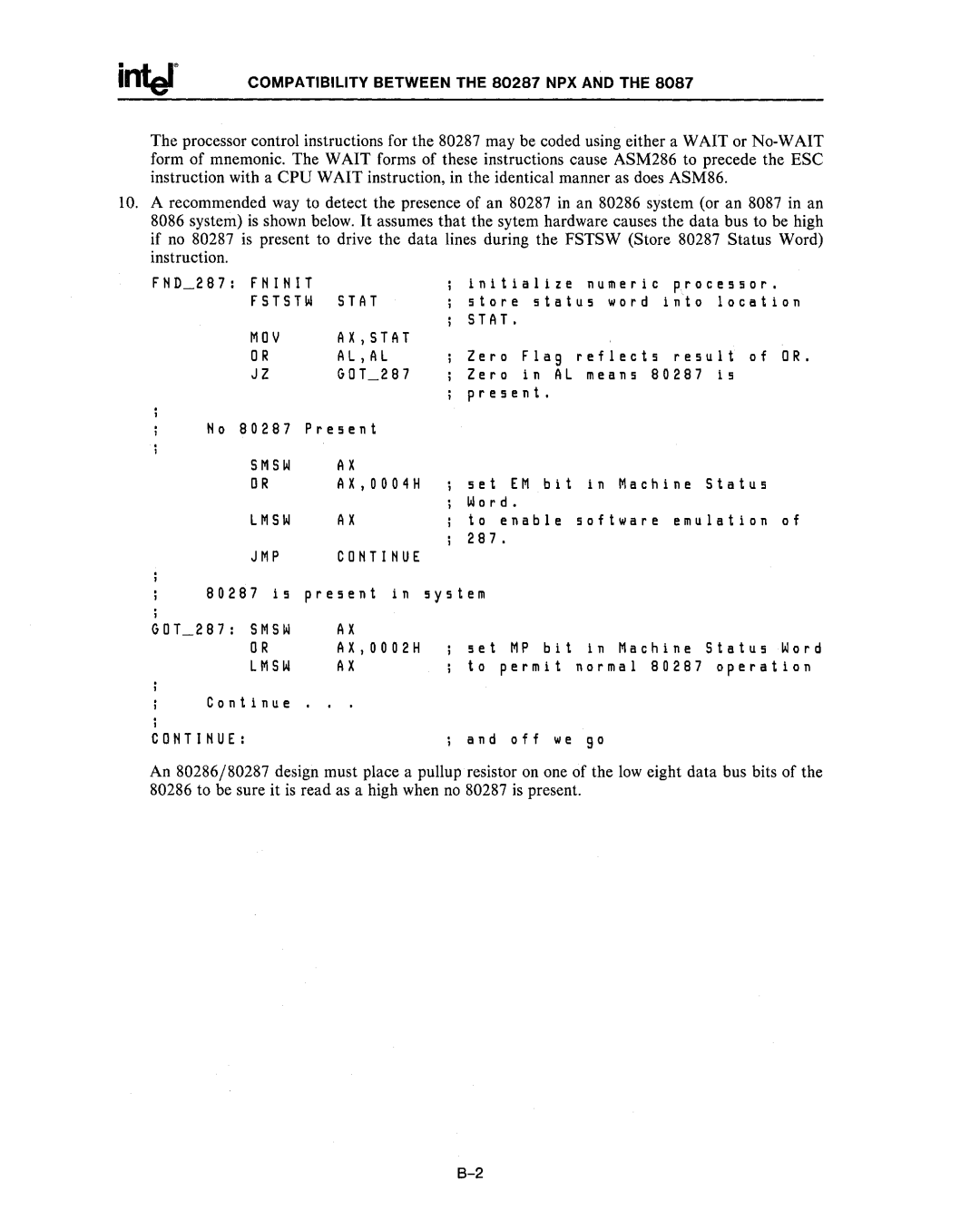 Intel 80287, 80286 manual Ni Nit 