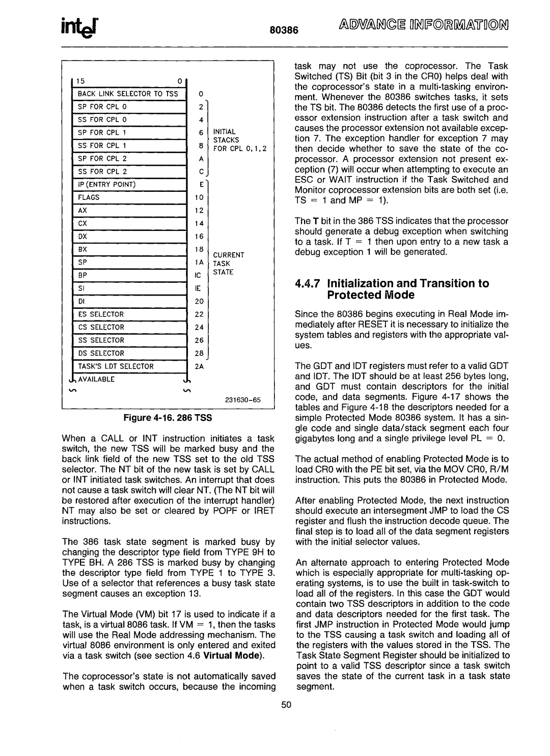 Intel 80386 manual Infef, Initialization and Transition to Protected Mode 