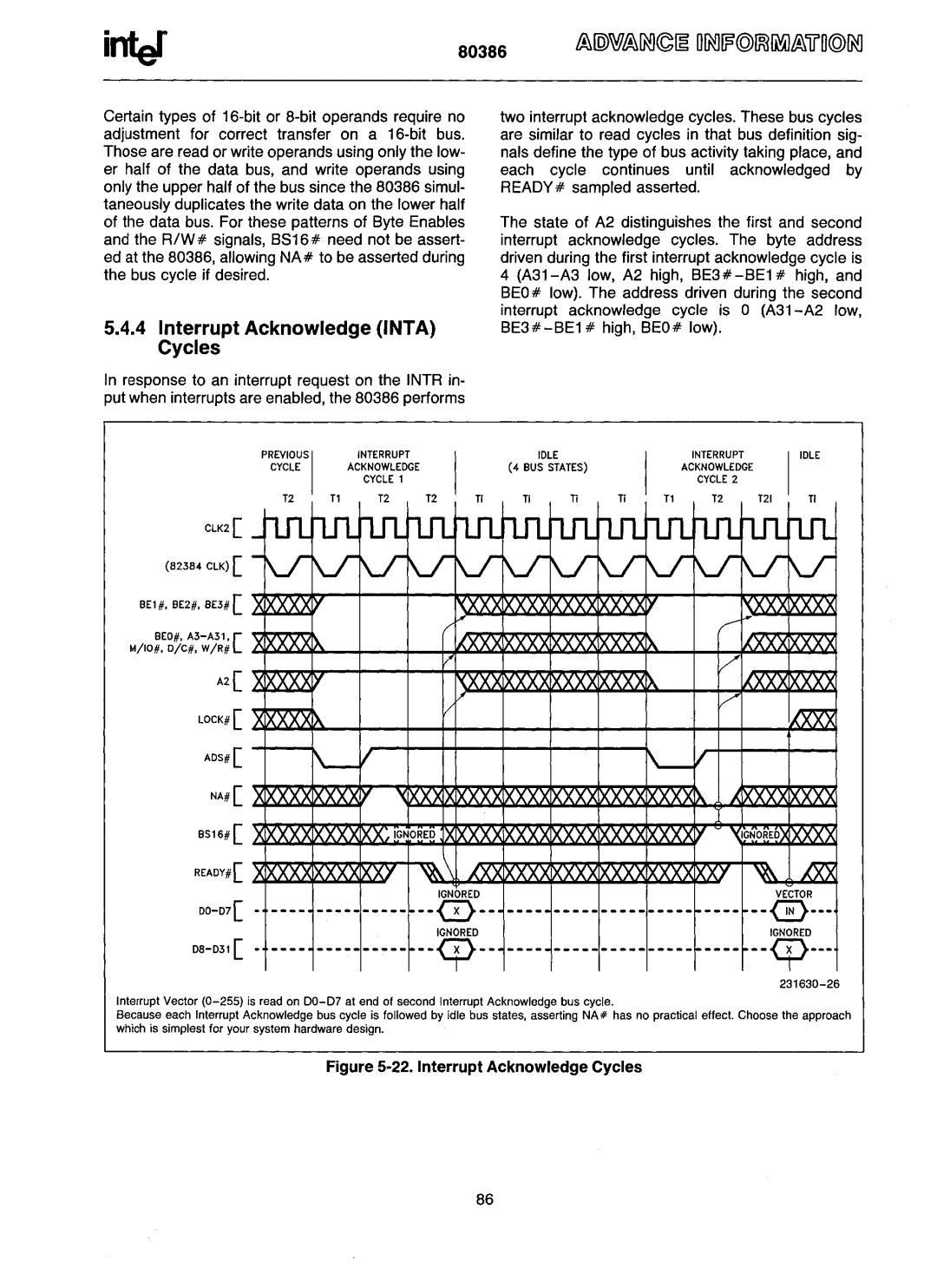 Intel 80386 manual Interrupt Acknowledge Inta Cycles, ~--cp--- ----- ----- ----- ----- ~ 