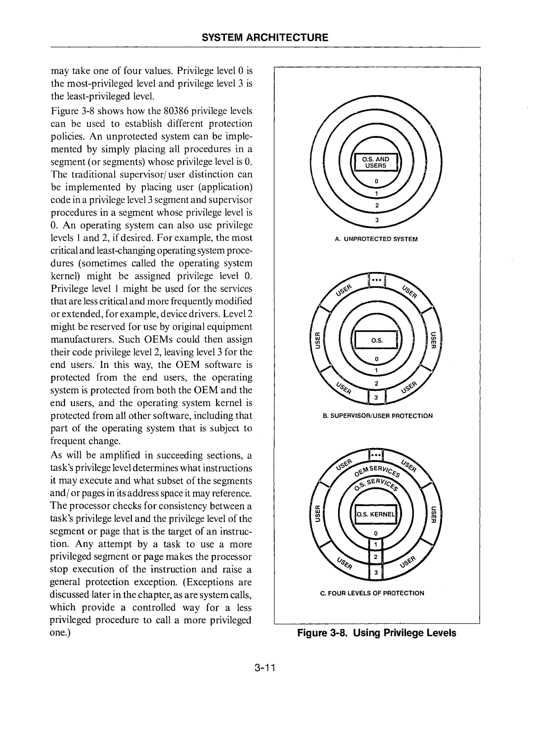 Intel 80386 manual USing Privilege Levels 