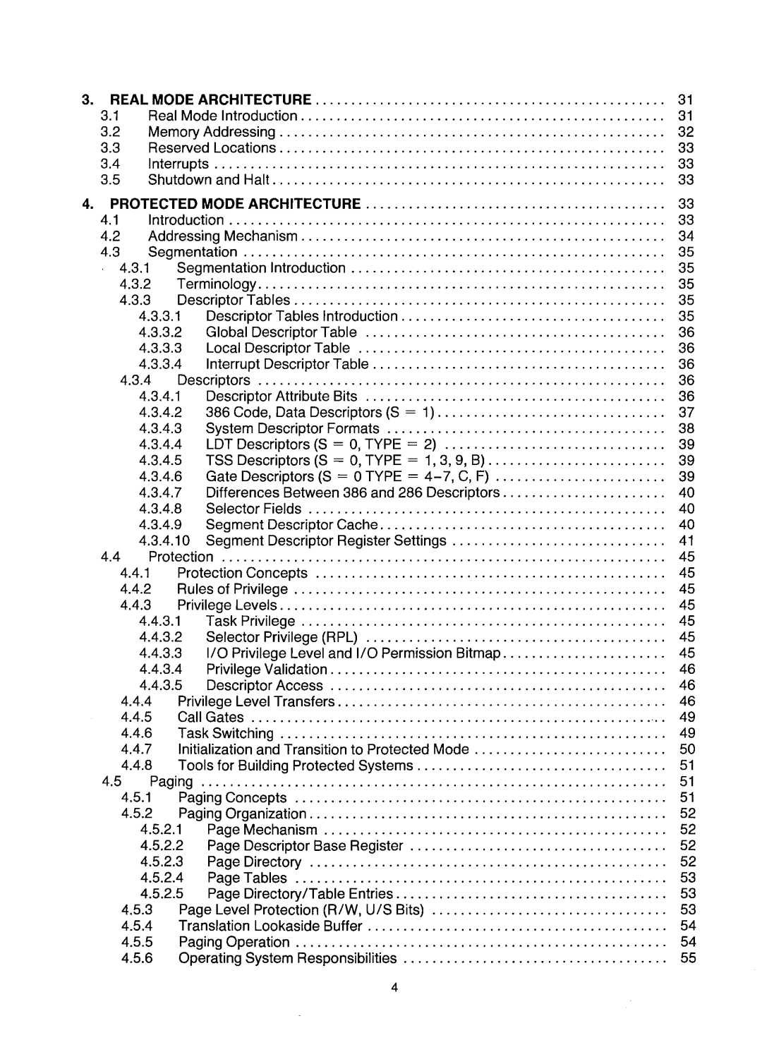 Intel 80386 Descriptor Tables Introduction, Interrupt Descriptor Table, Segment Descriptor Cache, Privilege Validation 