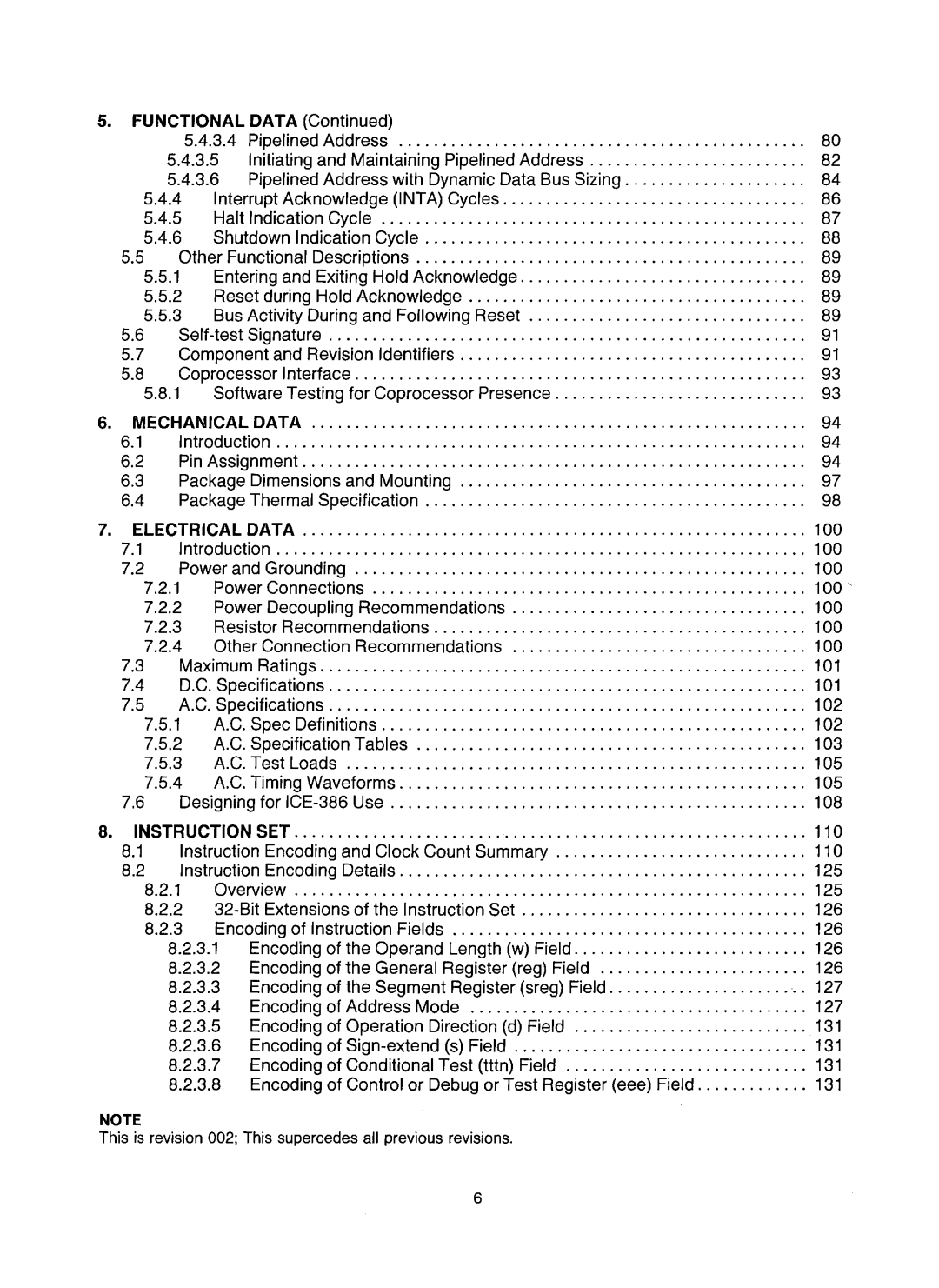 Intel 80386 manual 3.4, Initiating and Maintaining Pipelined Address, Pipelined Address with Dynamic Data Bus Sizing, 127 