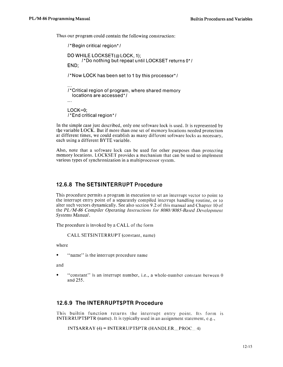 Intel 8085-based, 8080 manual 