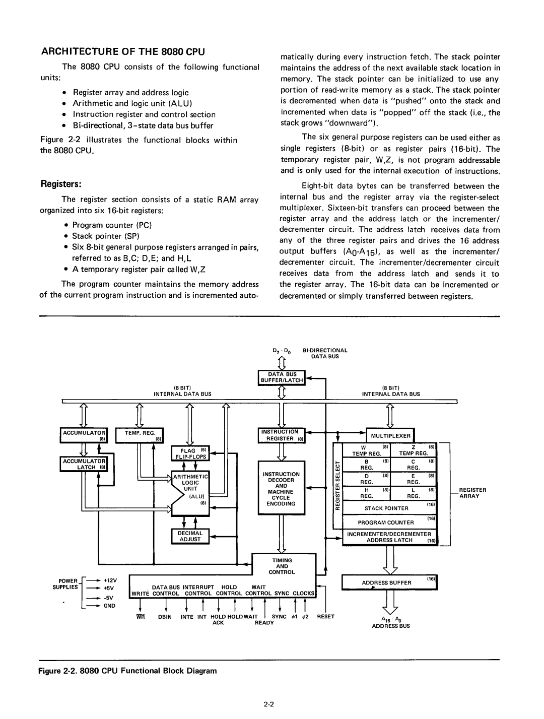 Intel manual Architecture of the 8080 CPU, Registers 