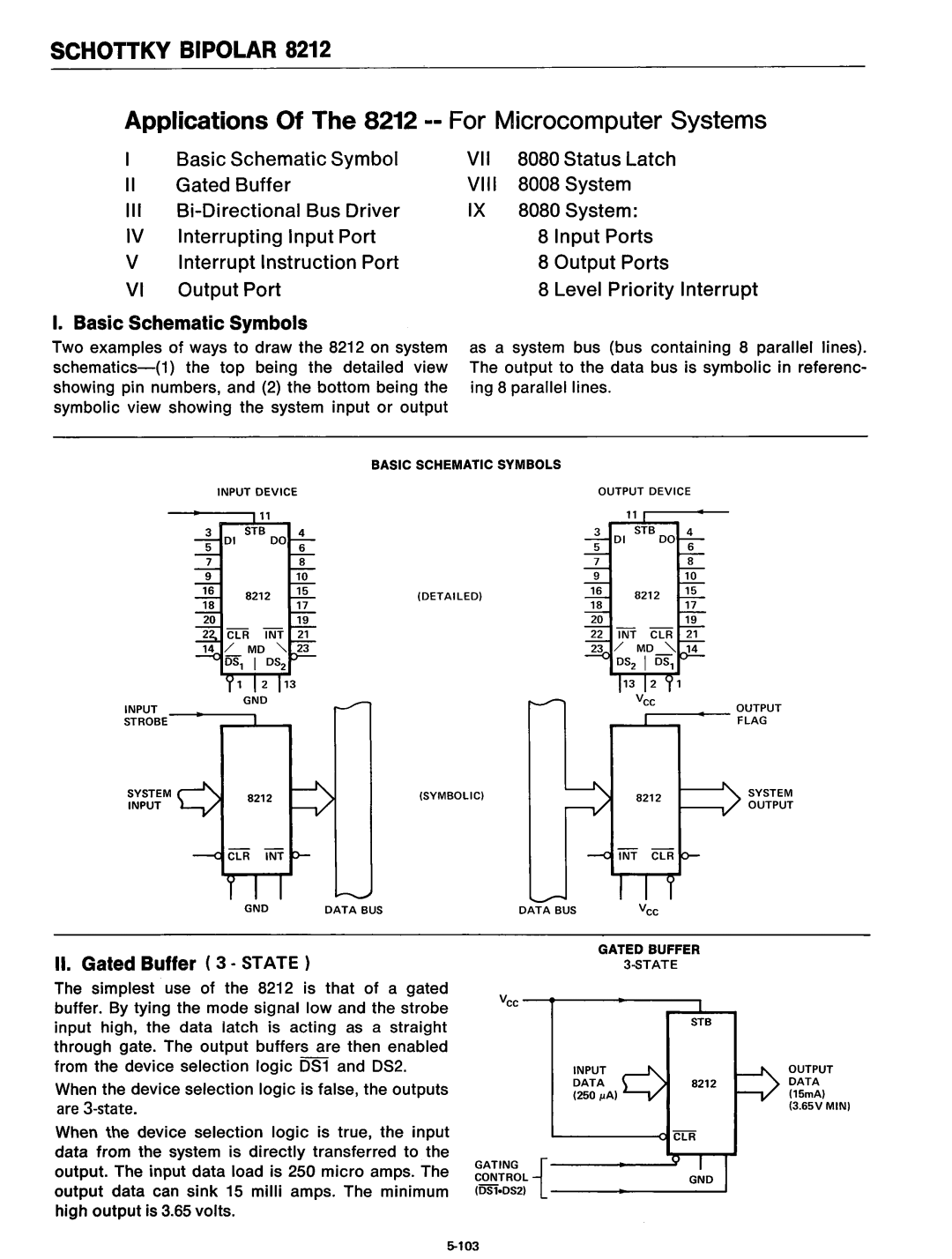 Intel 8080 manual II. Gated Buffer 3·STATE, Are 3-state, Basic Schematic Symbols 