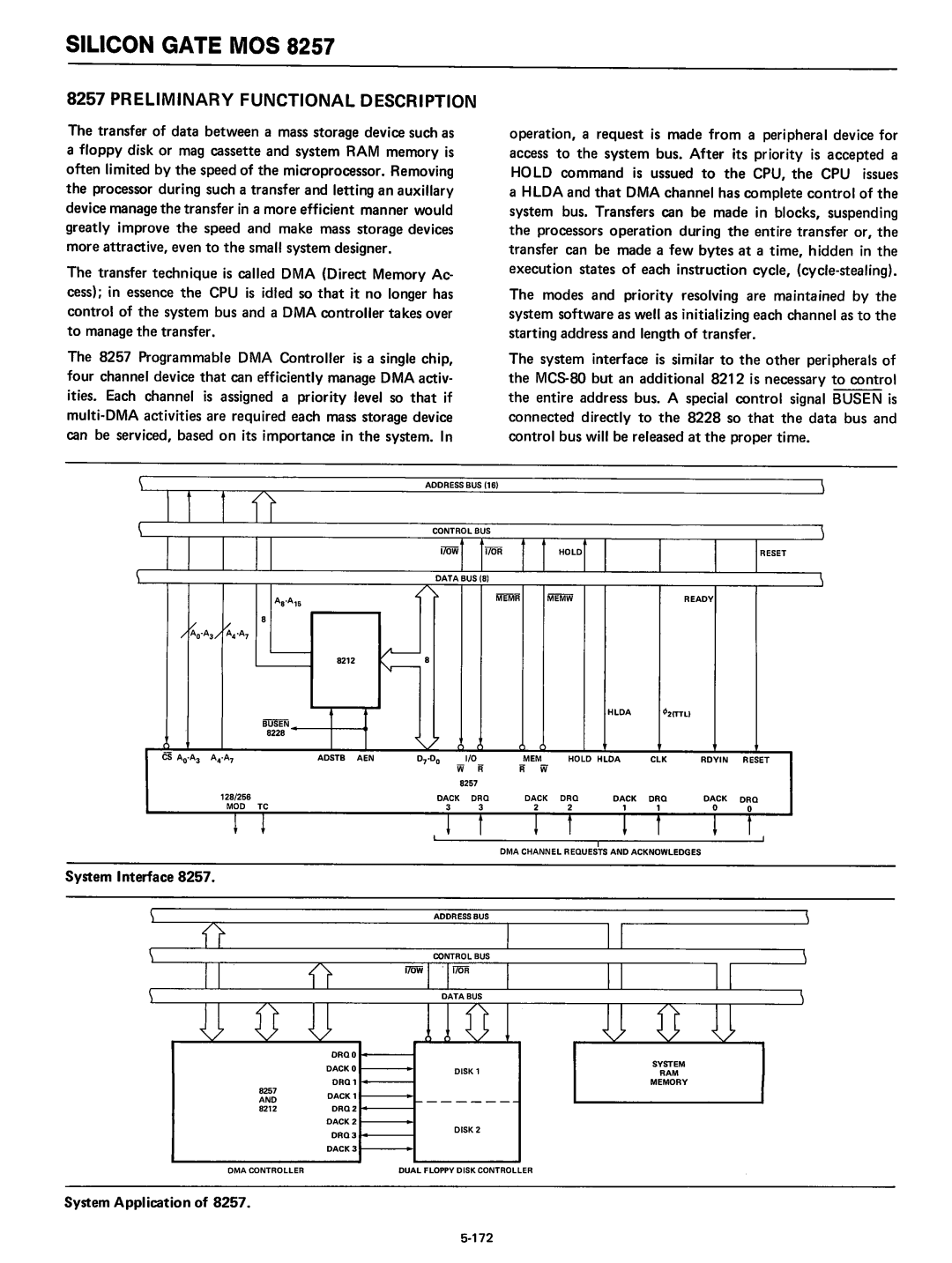 Intel 8080 manual System Interface, Dack 2, System Application 