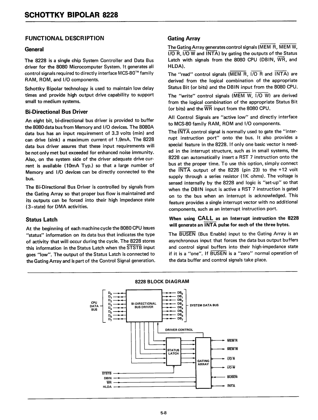 Intel 8080 manual General, Block 