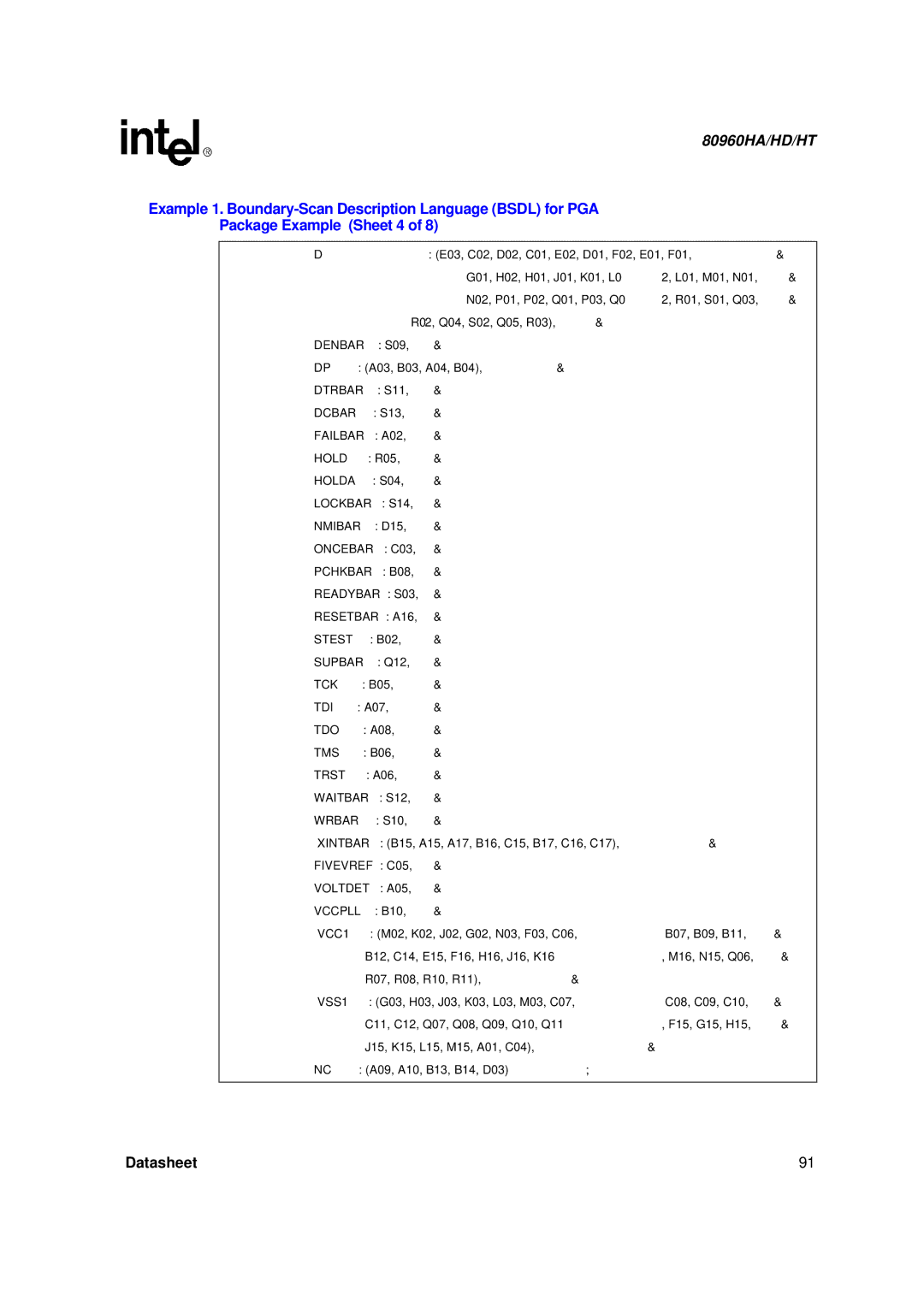 Intel 80960HT, 80960HD, 80960HA manual E03, C02, D02, C01, E02, D01, F02, E01, F01 