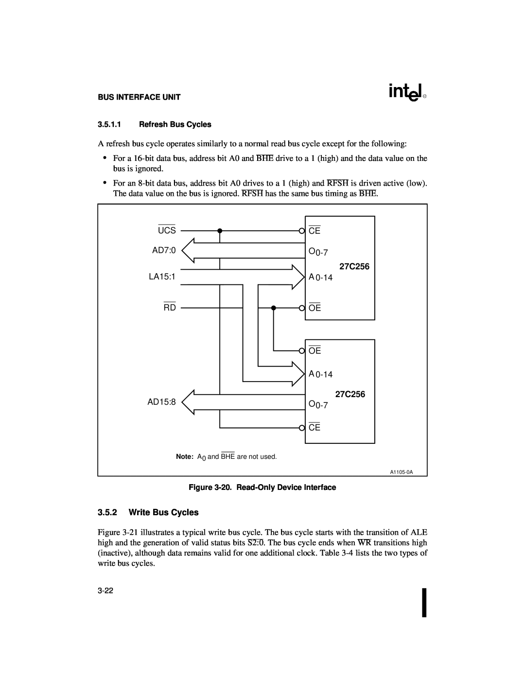 Intel 80C186XL, 80C188XL user manual 27C256, 3.5.2Write Bus Cycles 