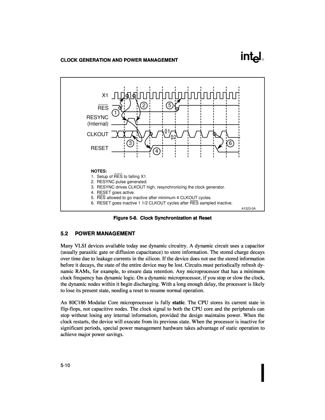 Intel 80C186XL, 80C188XL user manual 5.2POWER MANAGEMENT 