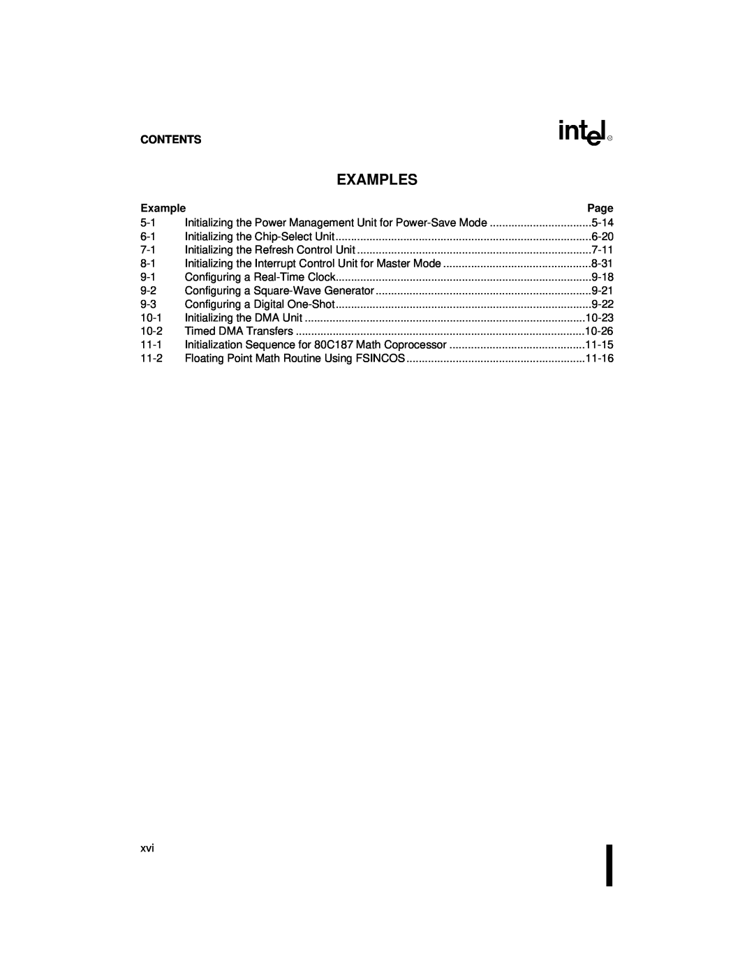 Intel 80C186XL, 80C188XL user manual Examples, Contents, Page 