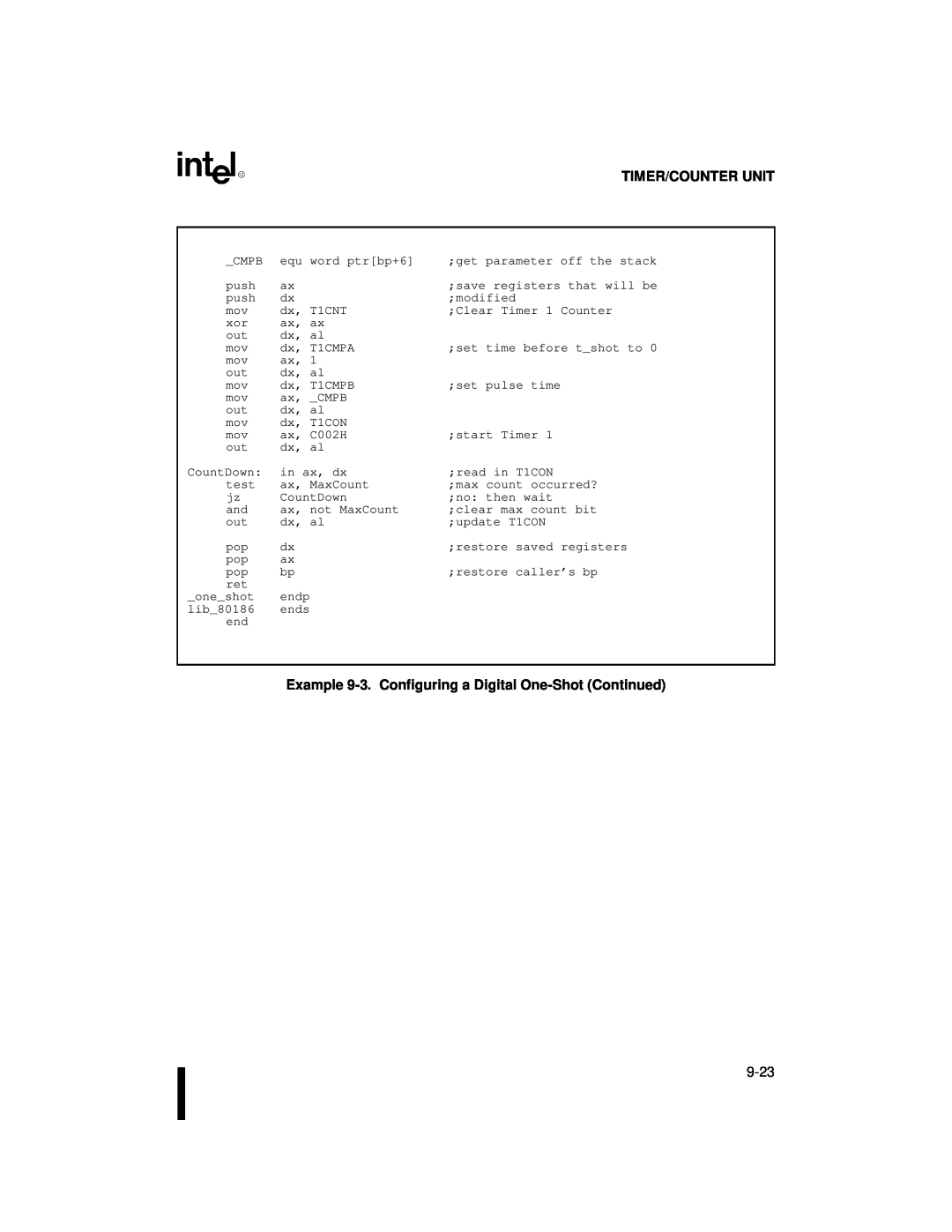 Intel 80C188XL, 80C186XL user manual Timer/Counter Unit 