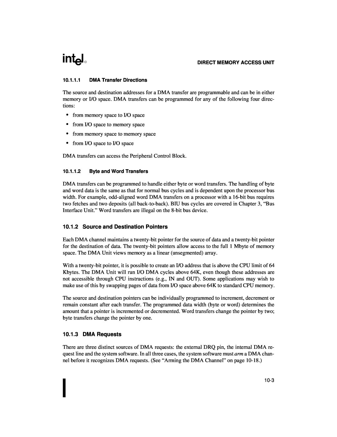 Intel 80C188XL, 80C186XL user manual Source and Destination Pointers, DMA Requests 
