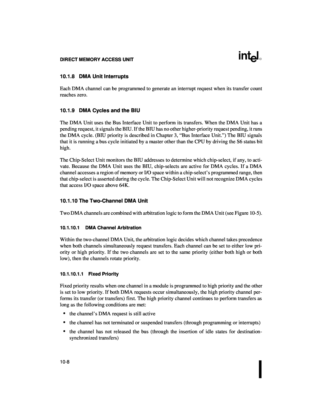 Intel 80C186XL, 80C188XL user manual DMA Unit Interrupts, DMA Cycles and the BIU, The Two-ChannelDMA Unit 