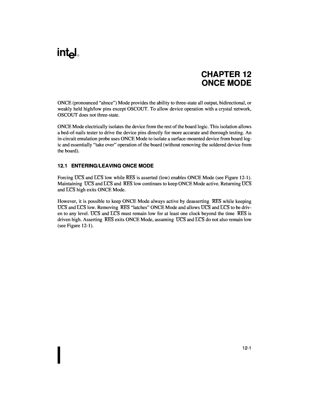 Intel 80C188XL, 80C186XL user manual Chapter Once Mode, Entering/Leaving Once Mode 