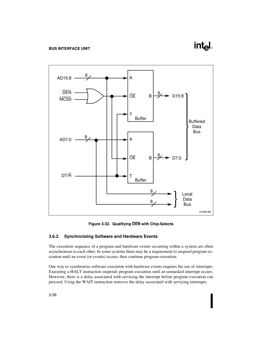 Intel 80C186XL MCS0, Buffer Buffered Data Bus AD70, Buffer Local Data Bus, Synchronizing Software and Hardware Events 