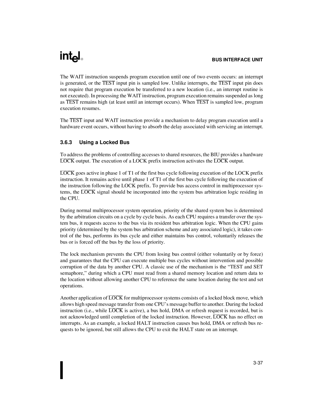 Intel 80C188XL, 80C186XL user manual Using a Locked Bus 