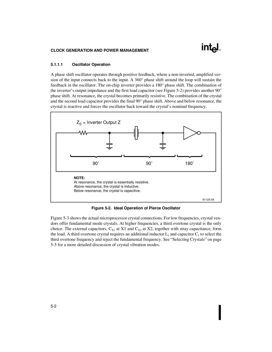 Intel 80C186XL, 80C188XL user manual = Inverter Output Z 90˚ 180˚, Oscillator Operation 