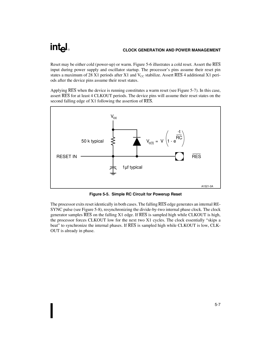 Intel 80C188XL, 80C186XL user manual Typical Ct = V 1 e, 1µf typical 