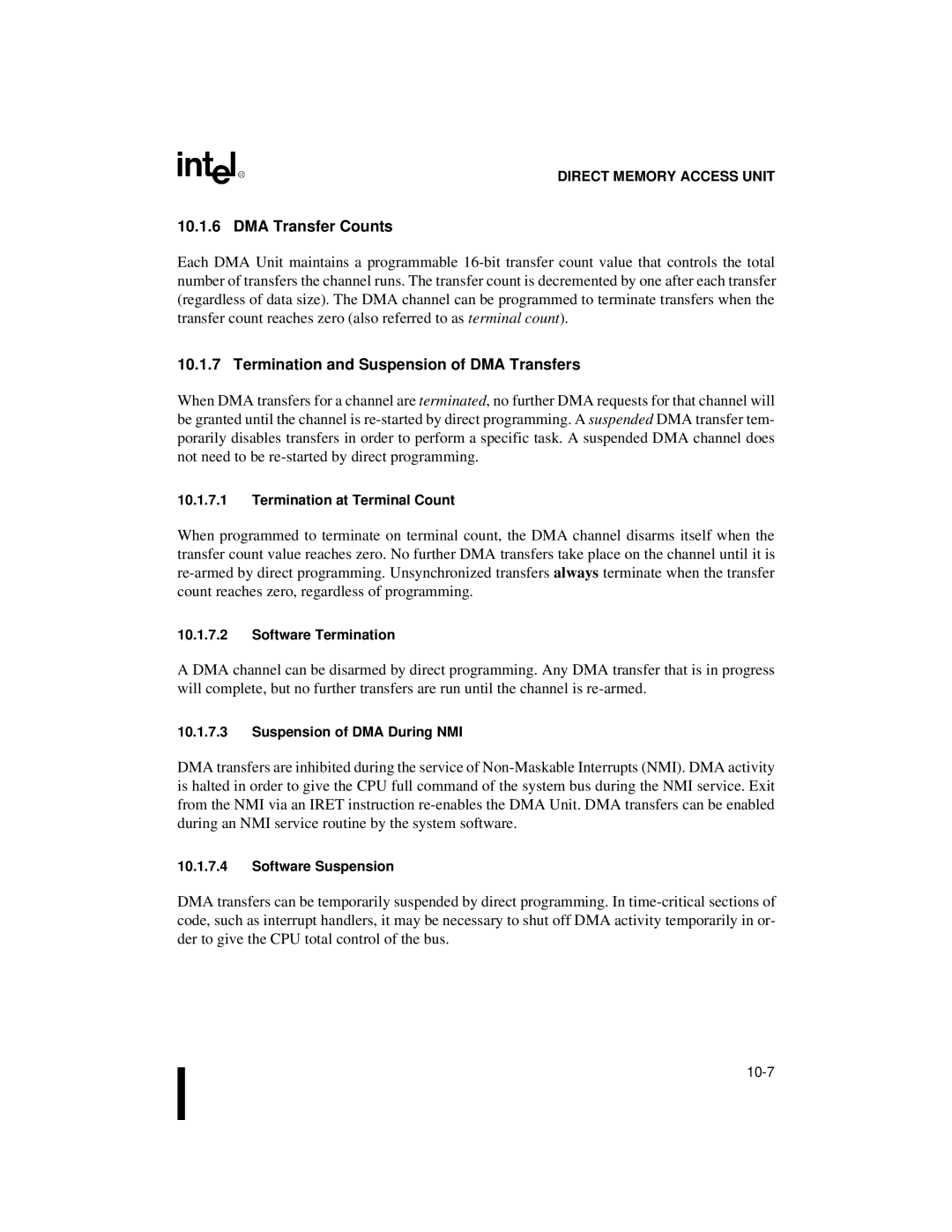 Intel 80C188XL, 80C186XL user manual DMA Transfer Counts, Termination and Suspension of DMA Transfers 