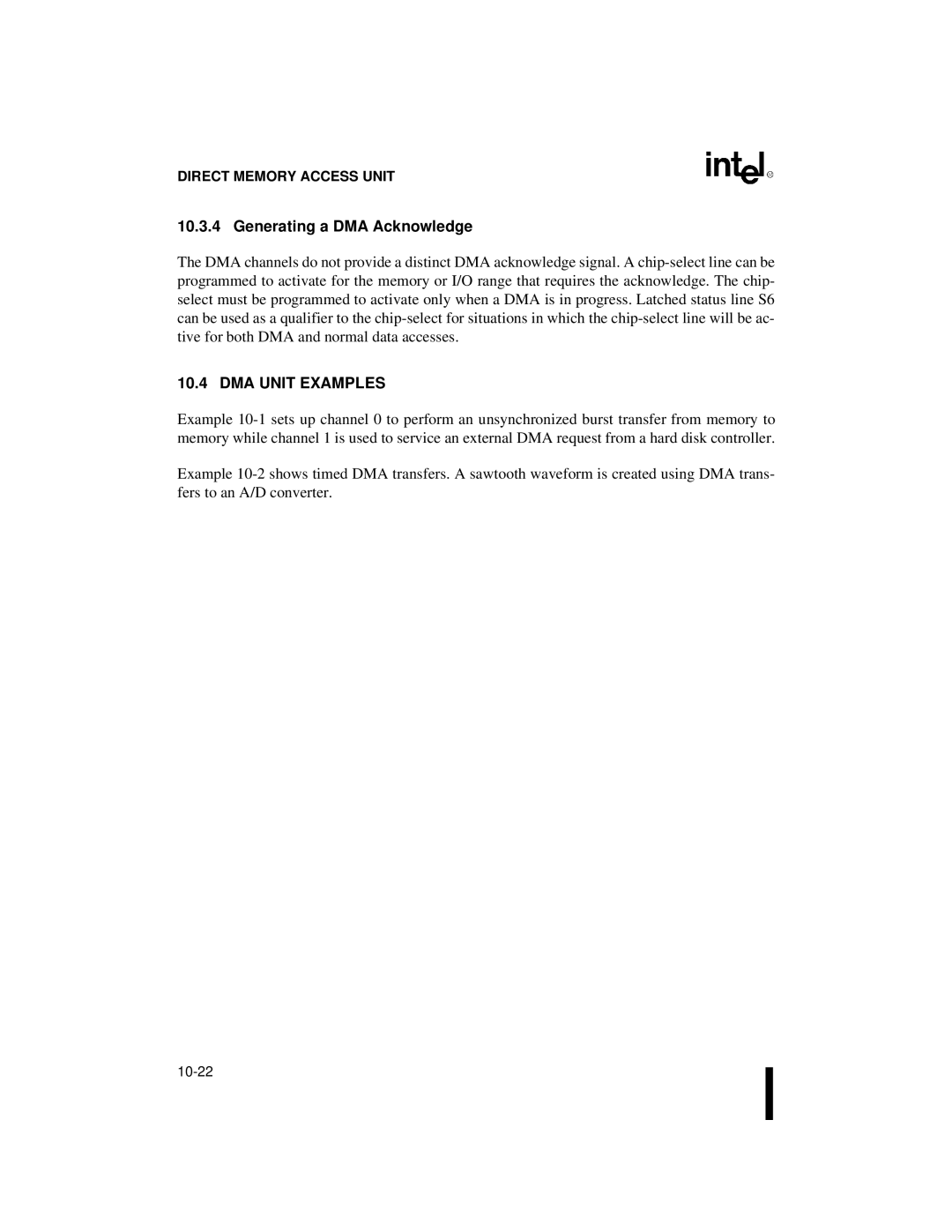 Intel 80C186XL, 80C188XL user manual Generating a DMA Acknowledge, DMA Unit Examples 