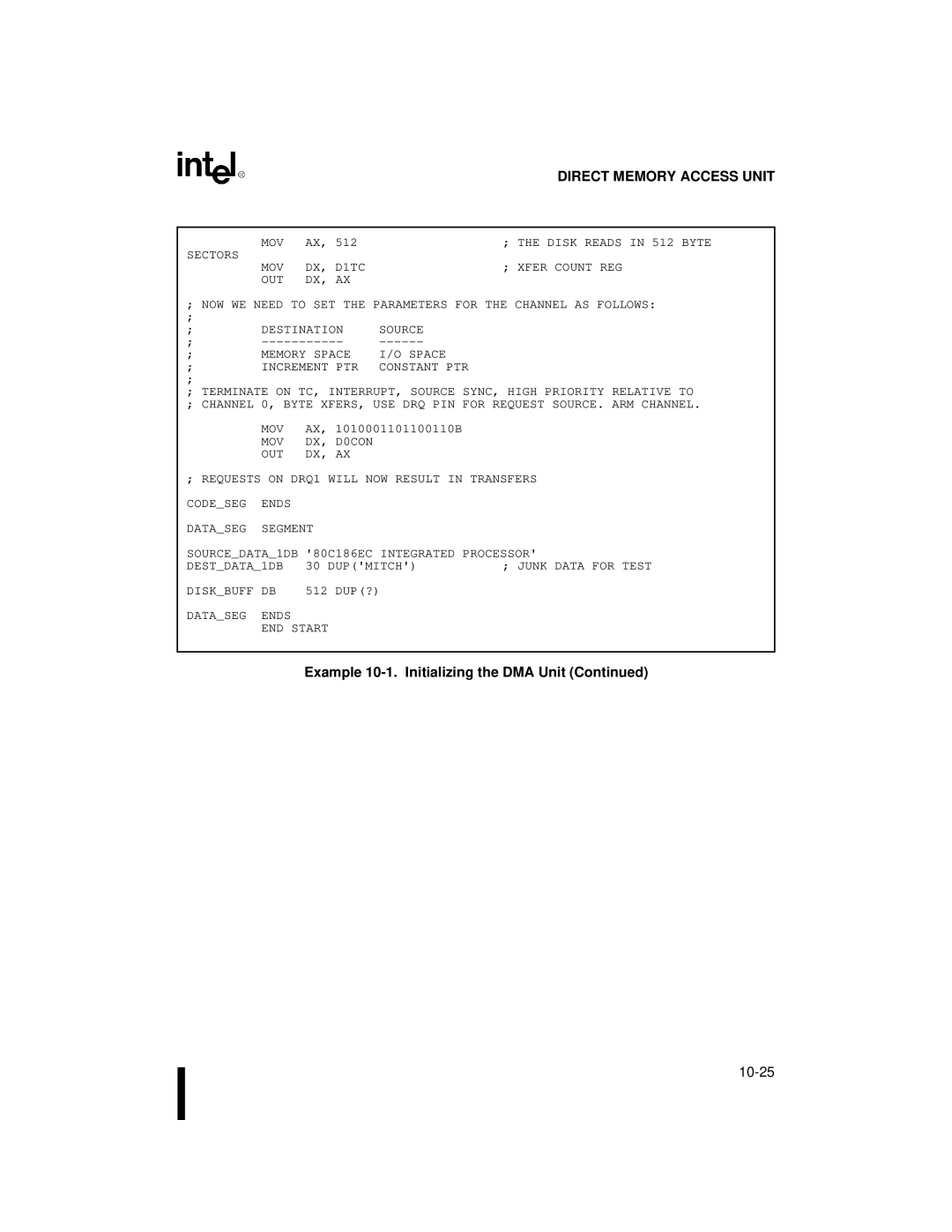 Intel 80C188XL, 80C186XL user manual 10-25 