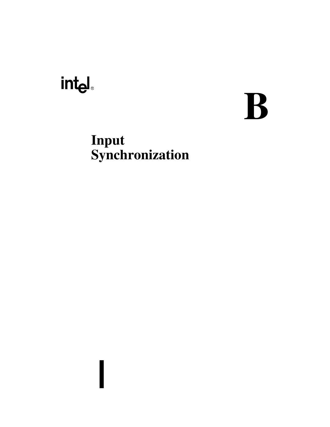 Intel 80C188XL, 80C186XL user manual Input Synchronization 