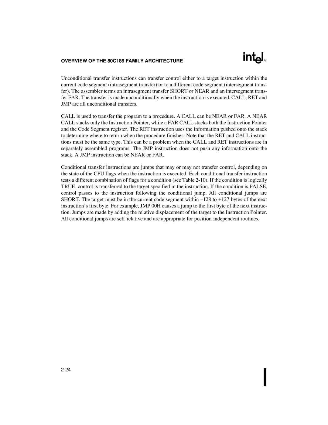 Intel 80C186XL, 80C188XL user manual Overview of the 80C186 Family Architecture 