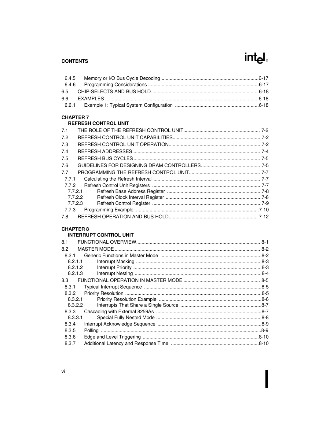 Intel 80C186XL, 80C188XL user manual Chapter Refresh Control Unit 