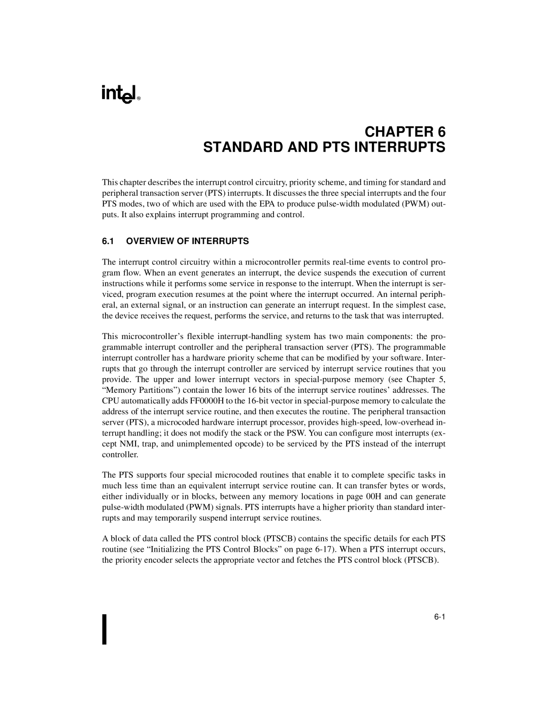 Intel 80C196NU, 8XC196NP, Microcontroller manual Chapter Standard and PTS Interrupts, Overview of Interrupts 