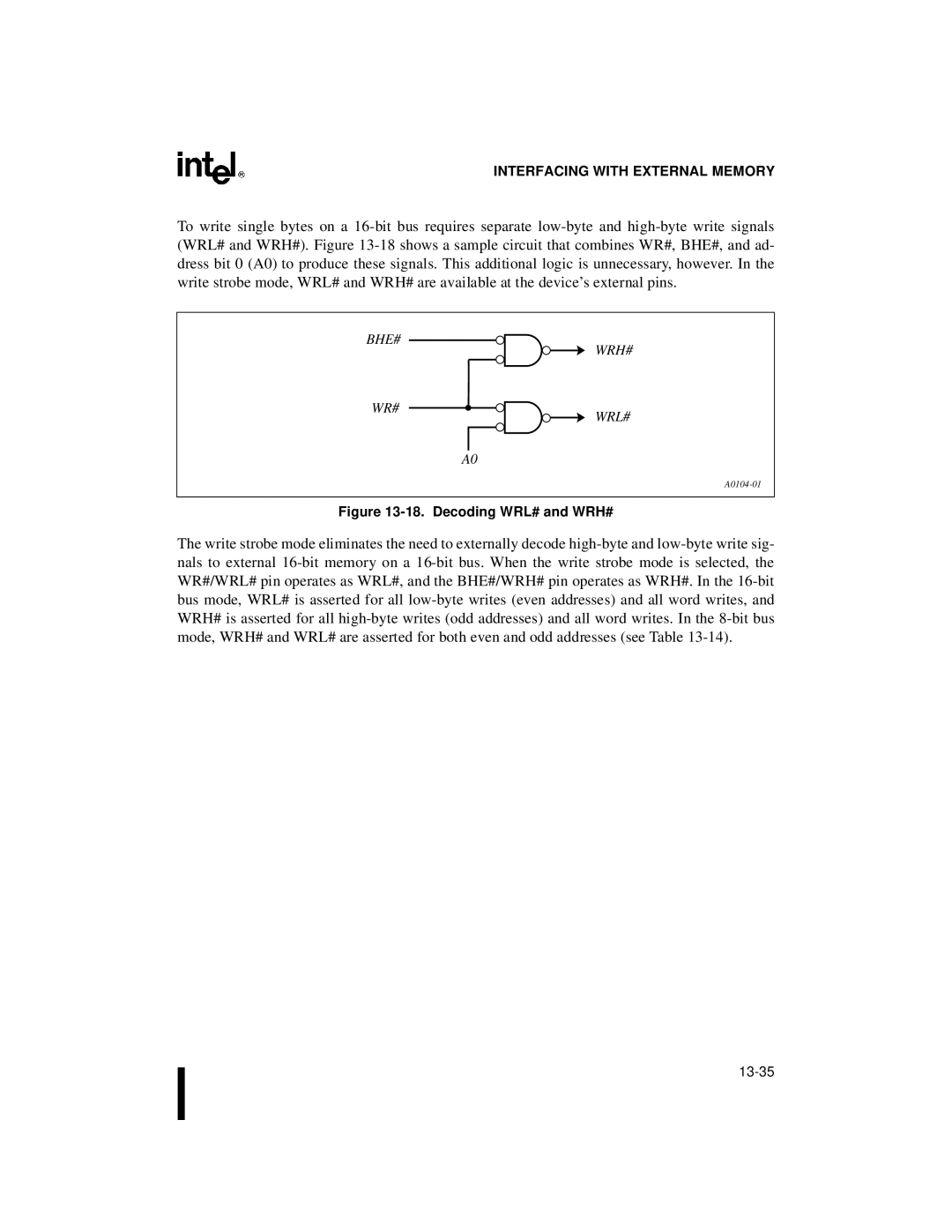 Intel 8XC196NP, 80C196NU, Microcontroller manual Decoding WRL# and WRH# 