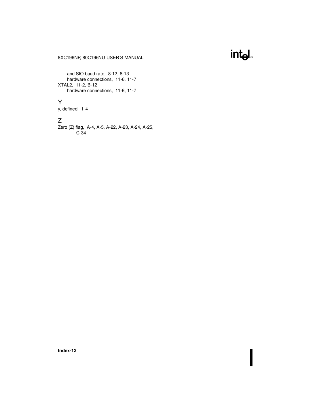 Intel 80C196NU, 8XC196NP, Microcontroller manual Index-12 