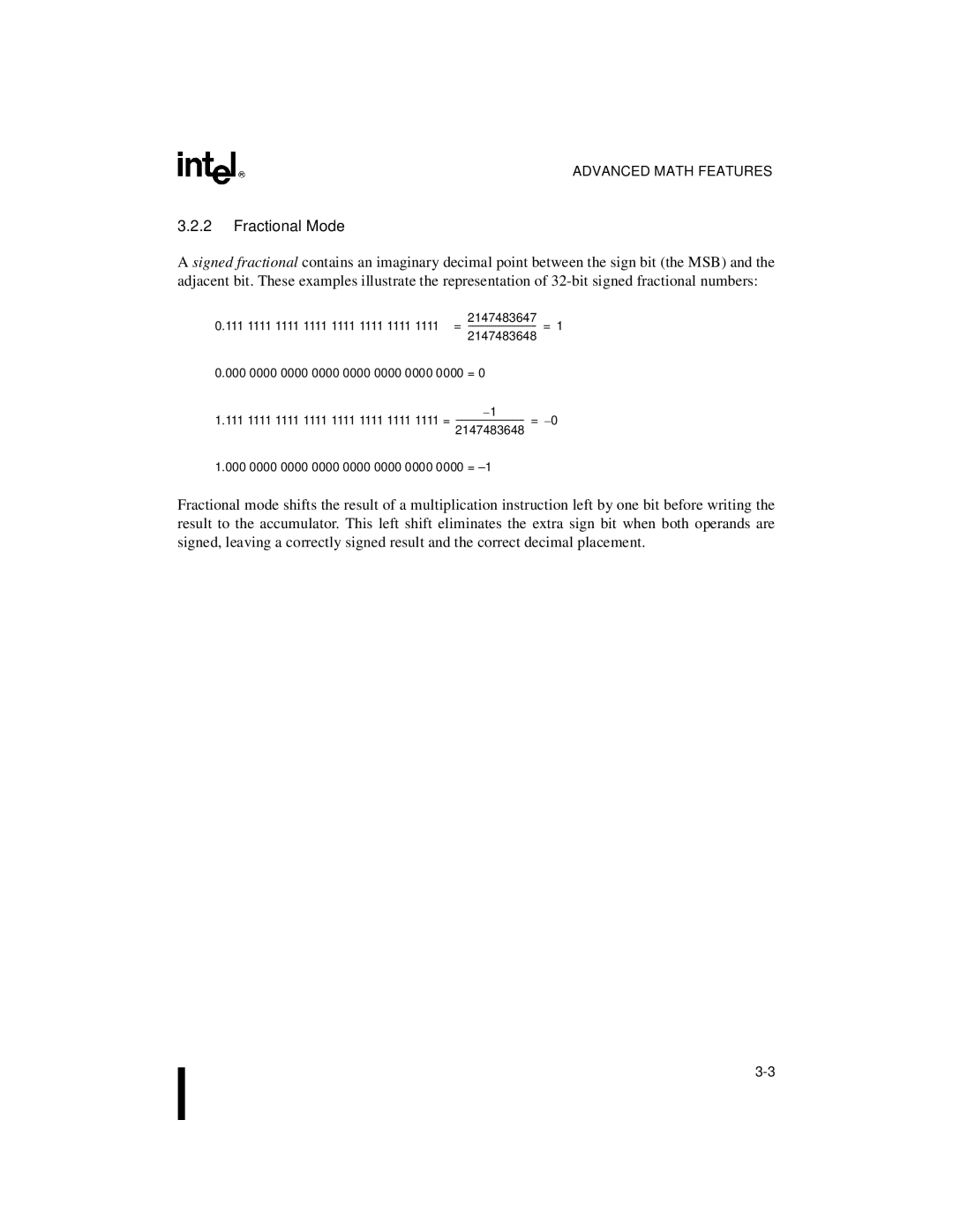 Intel 8XC196NP, 80C196NU, Microcontroller manual Fractional Mode 