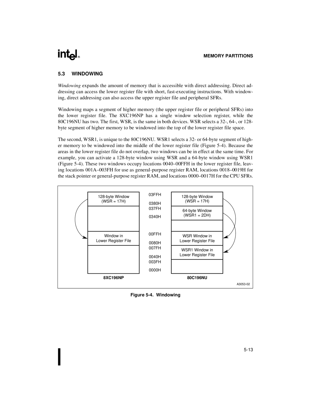 Intel Microcontroller, 80C196NU manual Windowing, 8XC196NP 