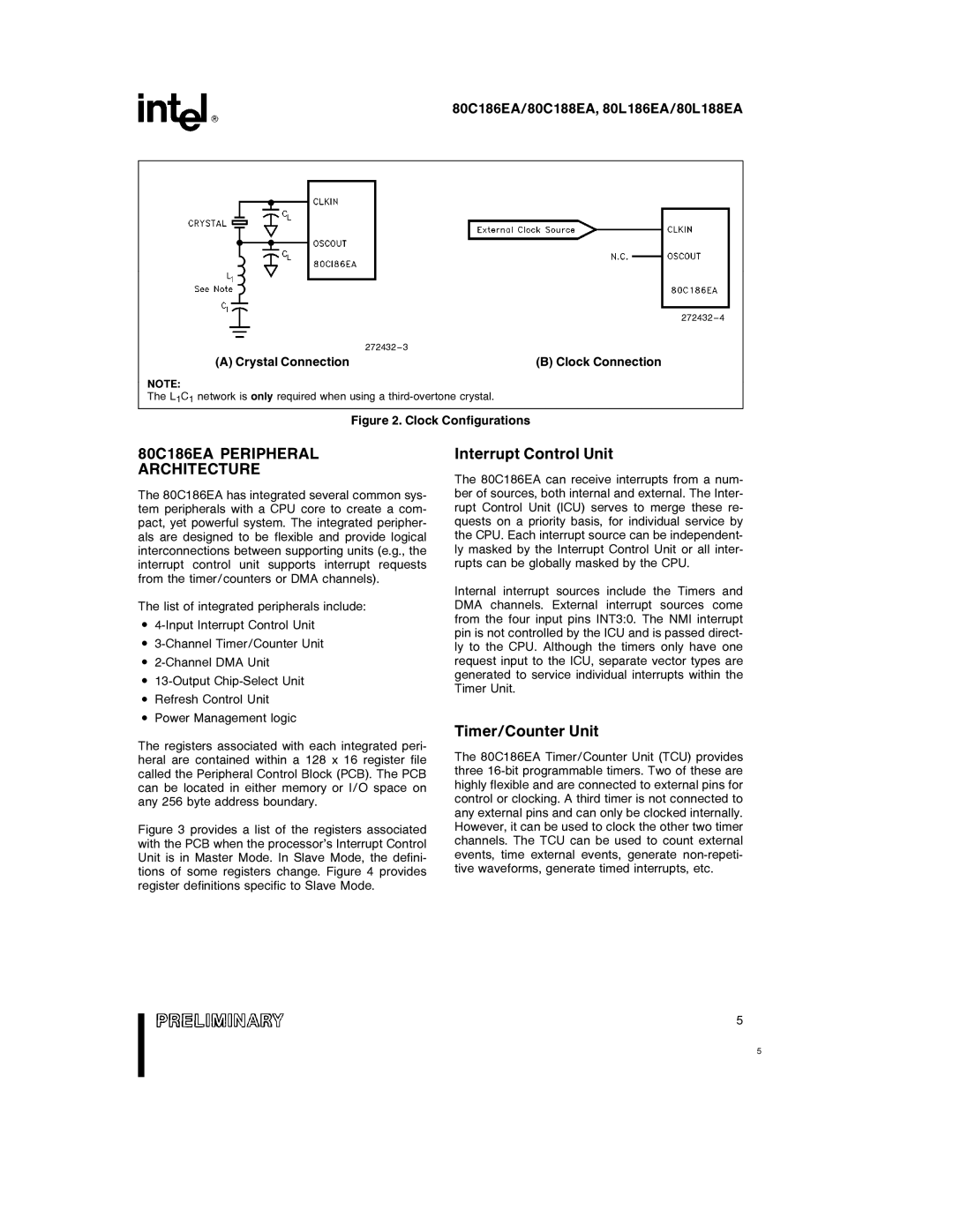 Intel 80L188EA, 80L186EA, 80C188EA 80C186EA Peripheral Architecture, Interrupt Control Unit, Timer/Counter Unit 