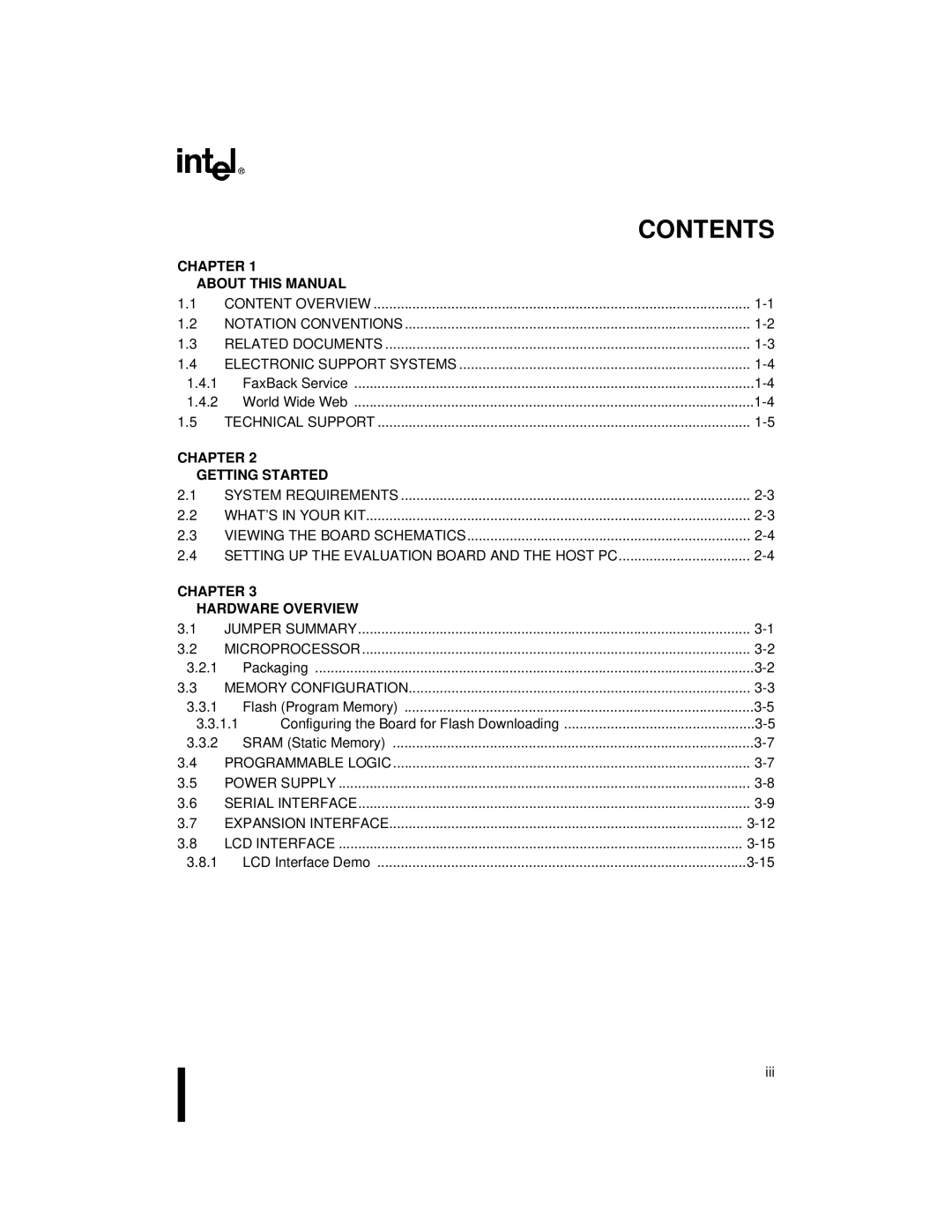 Intel 80C186EB, 80L188EC, 80L186EB, 80L186EC, 80C188EB, 80L188EB, 80C188EC, 80C186EC user manual Contents 