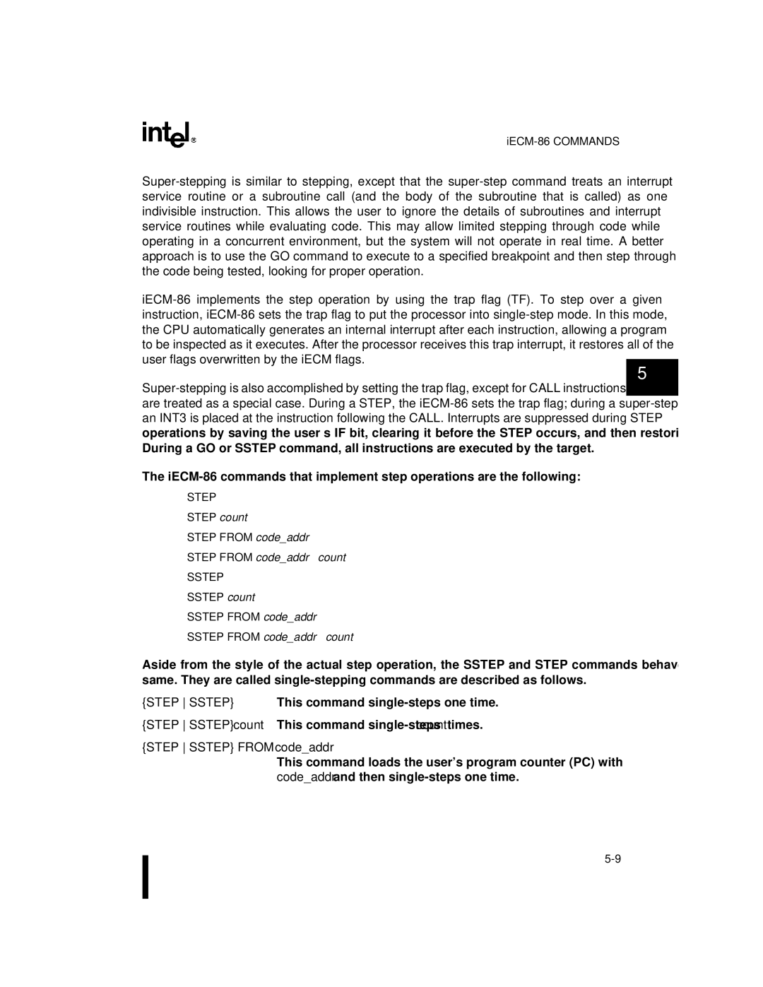 Intel 80C186EB, 80L188EC, 80L186EB, 80L186EC, 80C188EB, 80L188EB, 80C188EC, 80C186EC user manual Step Sstep 