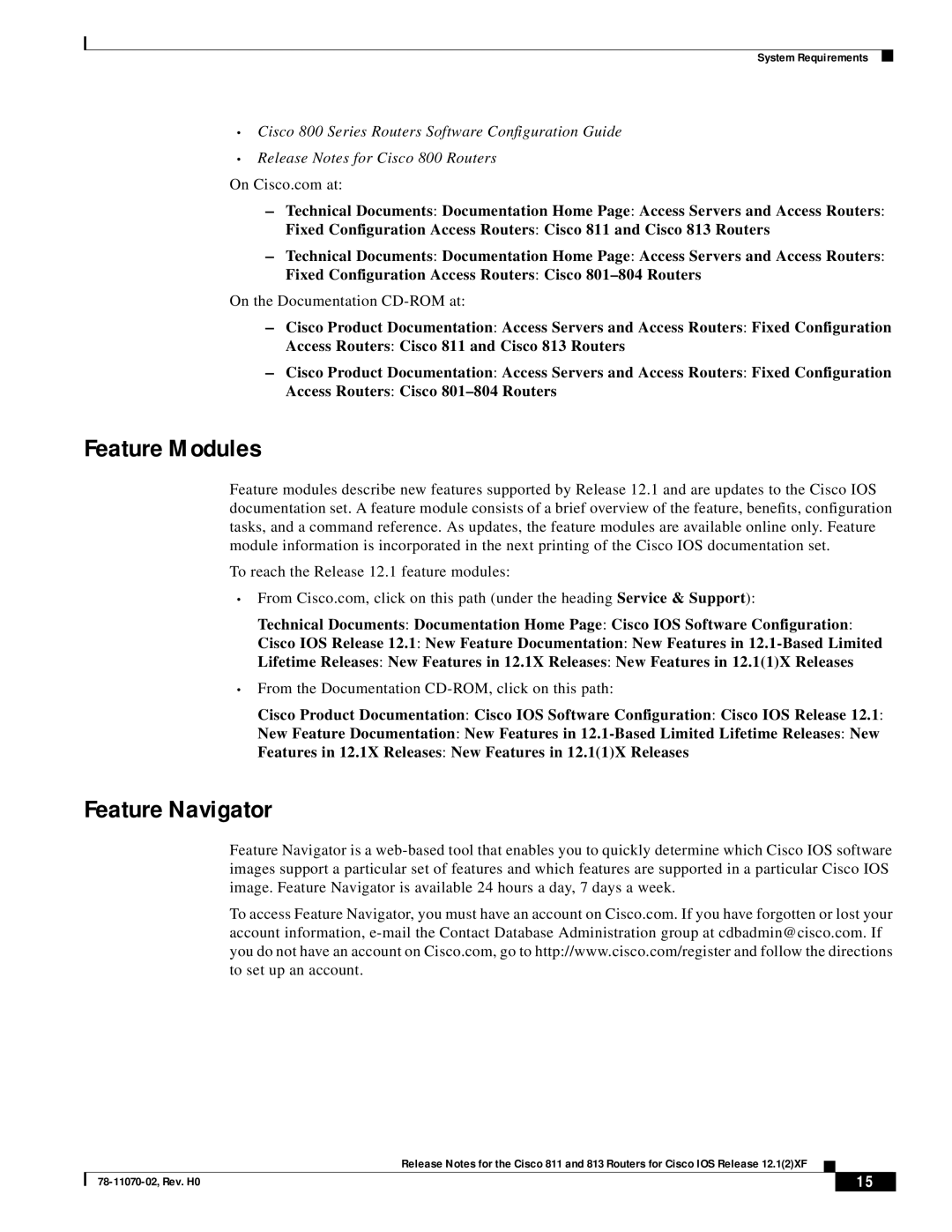 Intel 811, 813 manual Feature Modules, Feature Navigator 