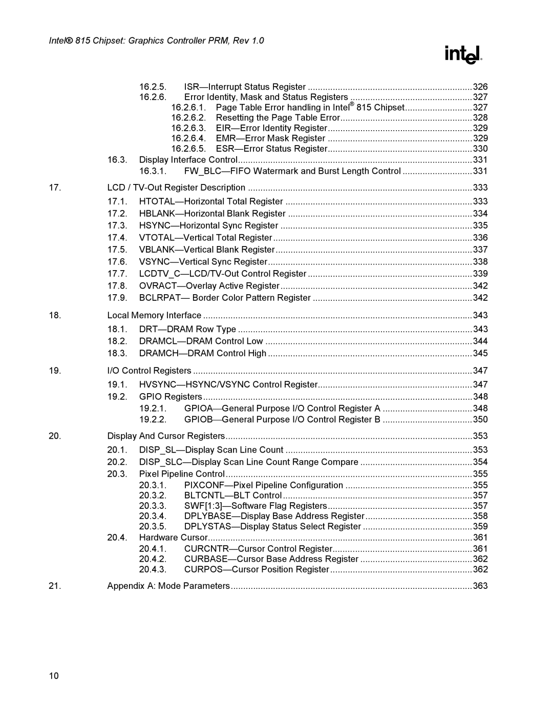 Intel 815 manual 16.2.5 