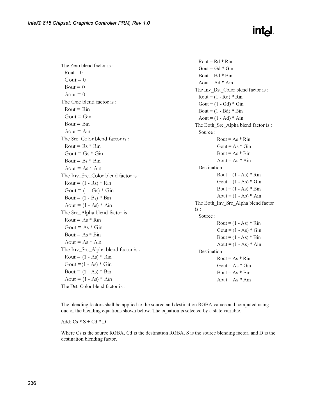 Intel 815 manual 236 