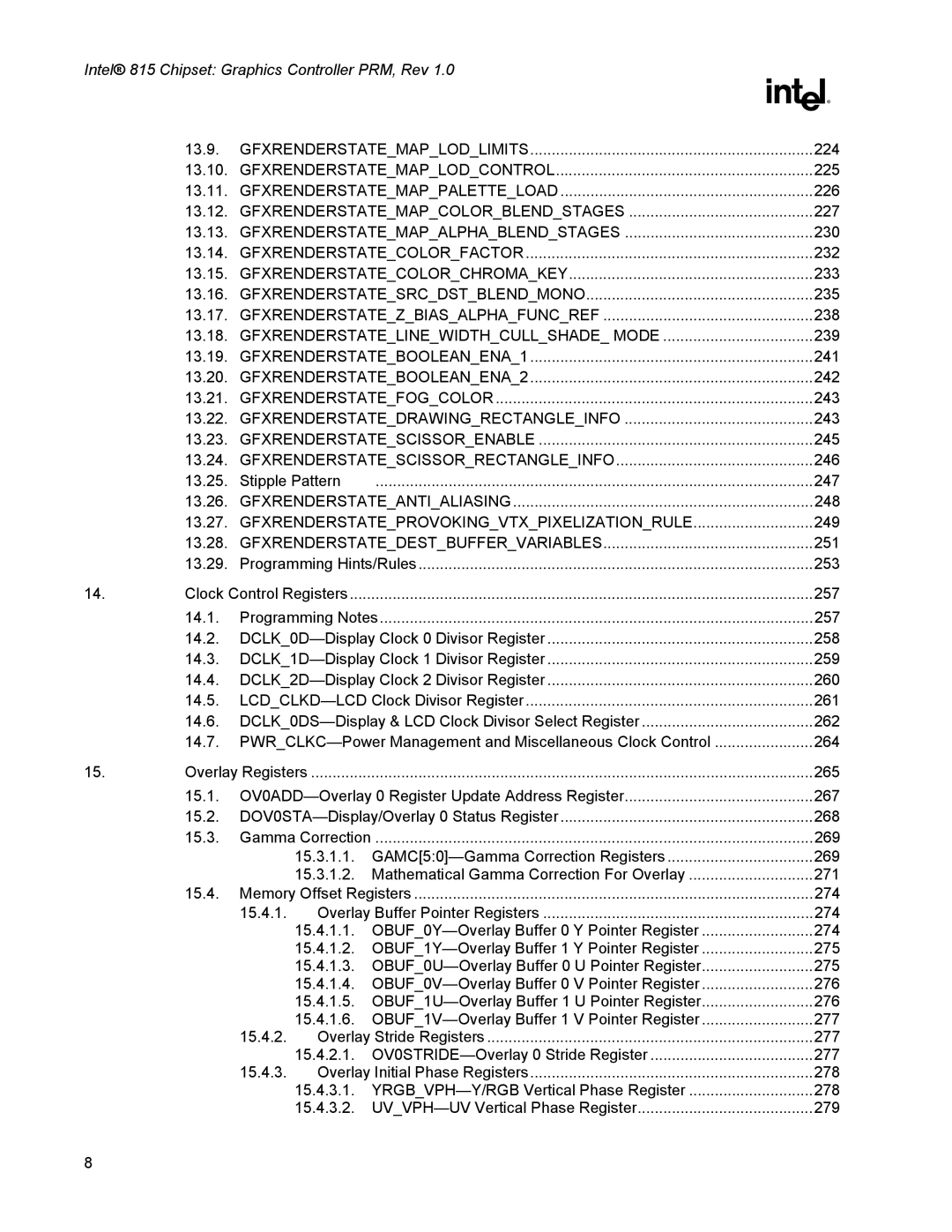 Intel 815 manual Gfxrenderstatemaplodlimits 