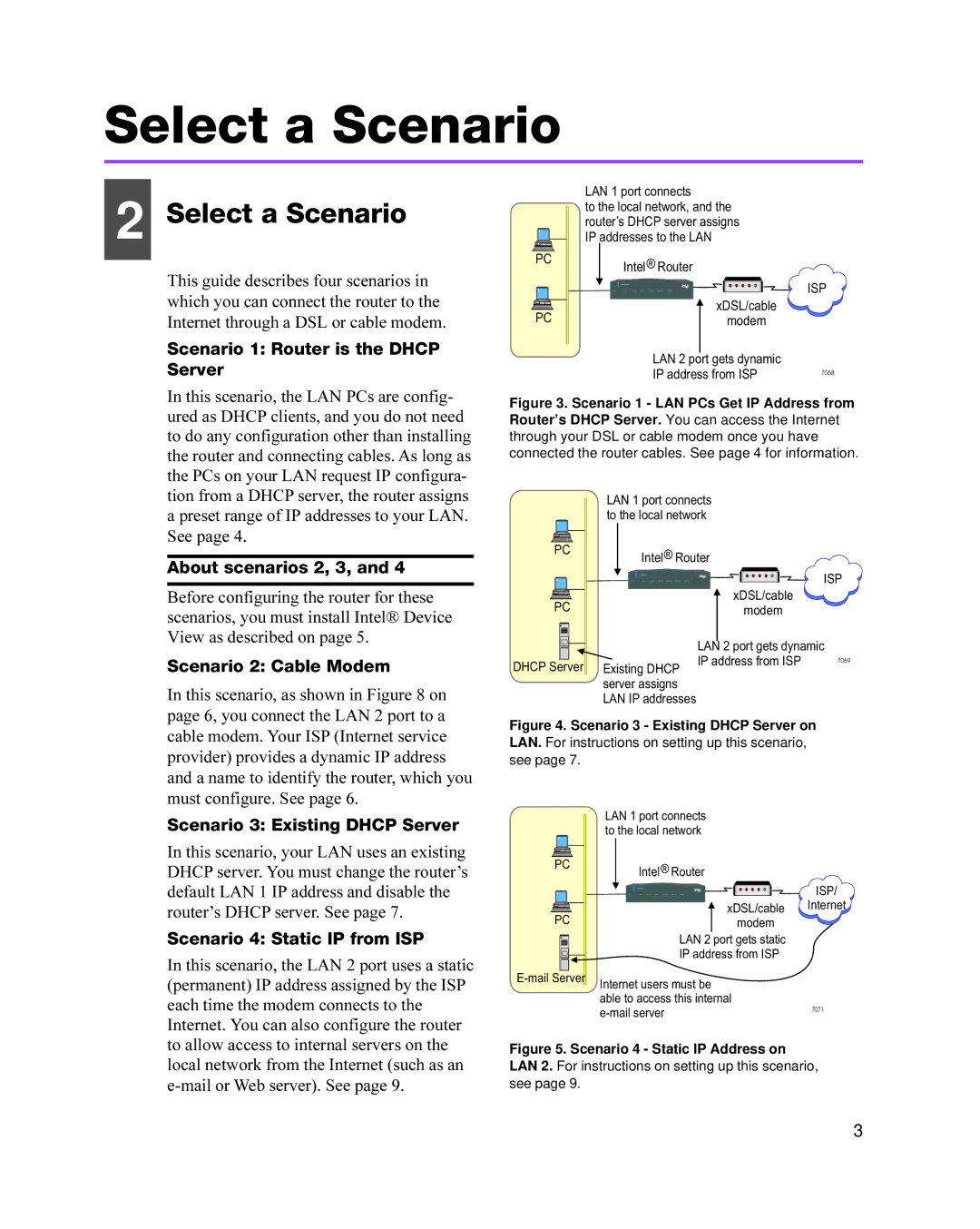 Intel 8205 quick start Select a Scenario 