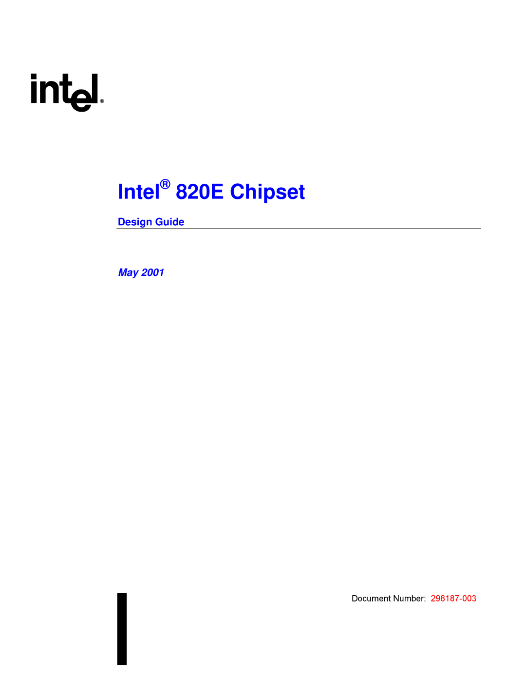 Intel manual Intel 820E Chipset, Design Guide 